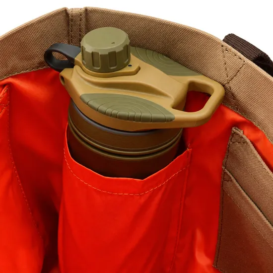 Custom Waxed Canvas Tote Bag with Leather Base and Padded Laptop Sleeve