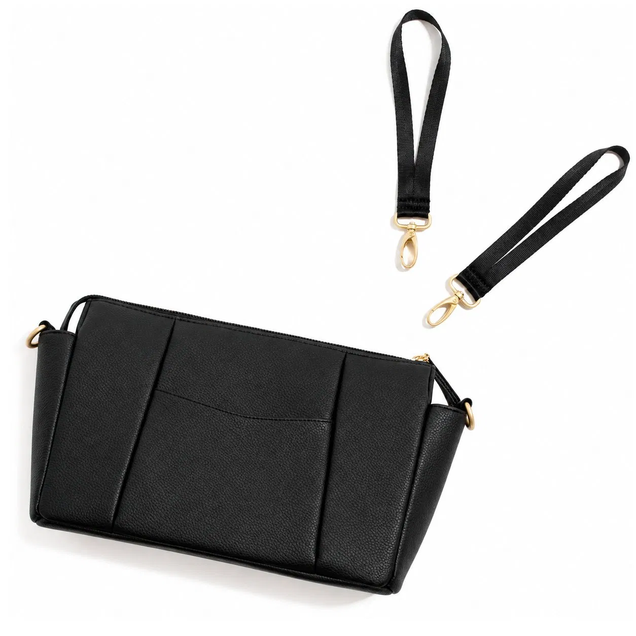 Custom PU Stroller Organizer Bag with Crossbody Strap and Multiple Storage Pockets