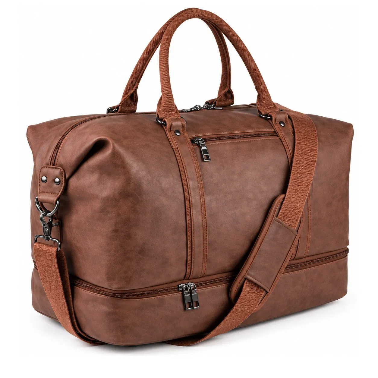 Custom Waterproof PU Gym Duffel Travel Bag with Separate Shoe Compartment