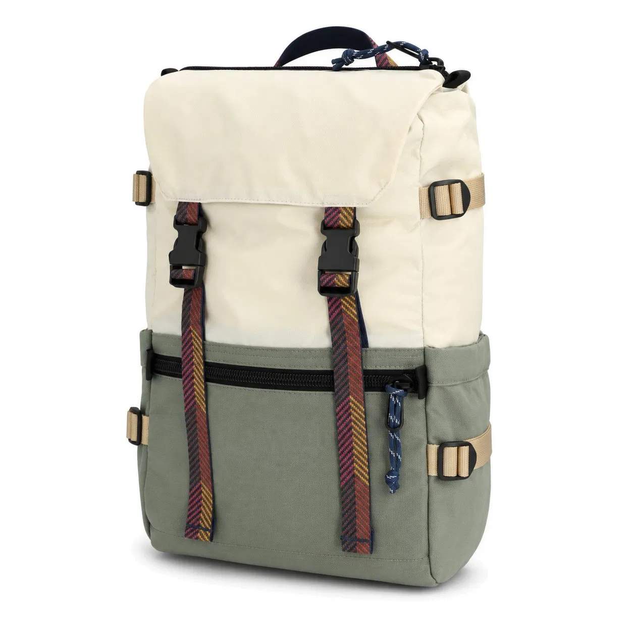 Custom Recycled Nylon Daypack Backpack with Flap Top and Padded Laptop Sleeve
