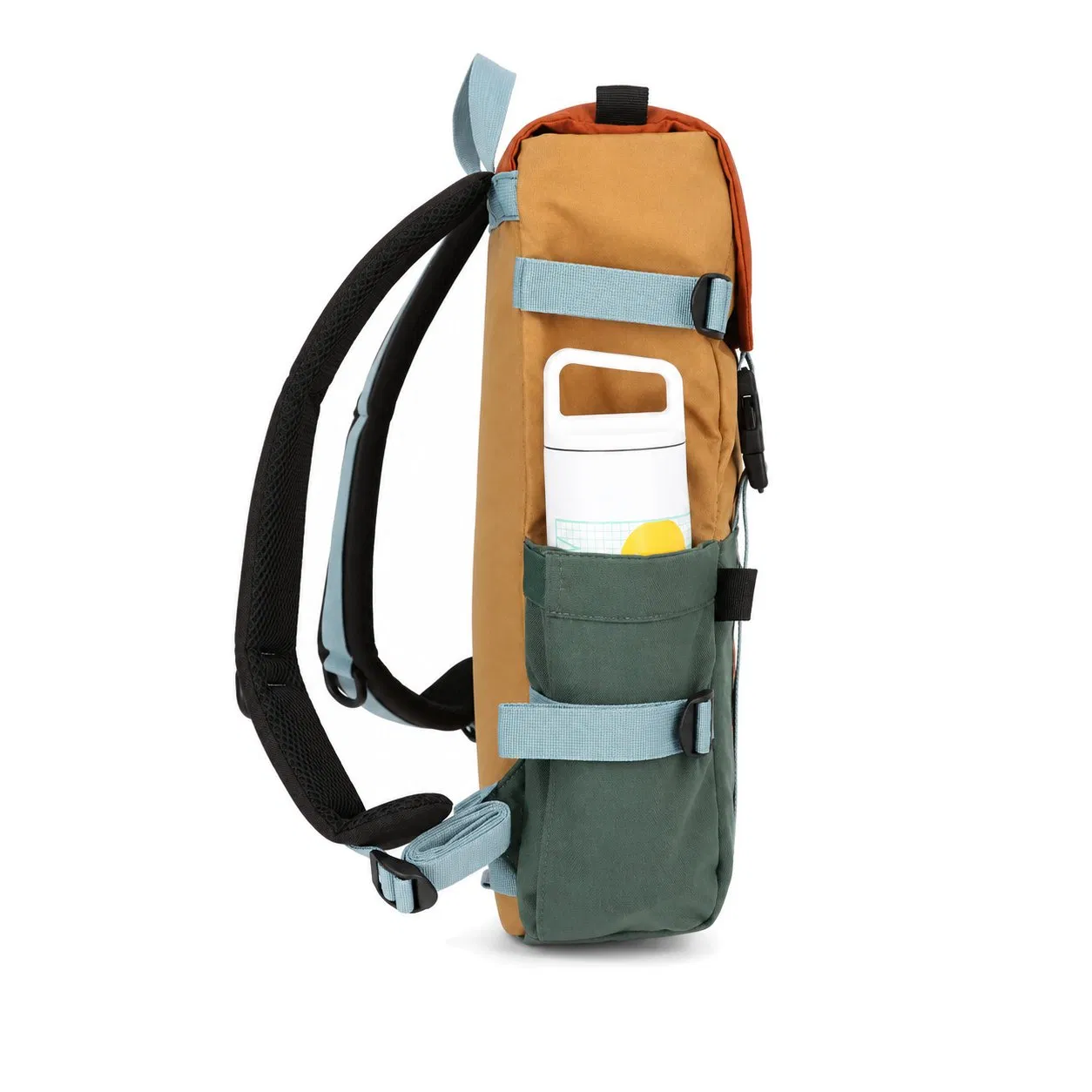 Custom Recycled Nylon Daypack Backpack with Flap Top and Padded Laptop Sleeve