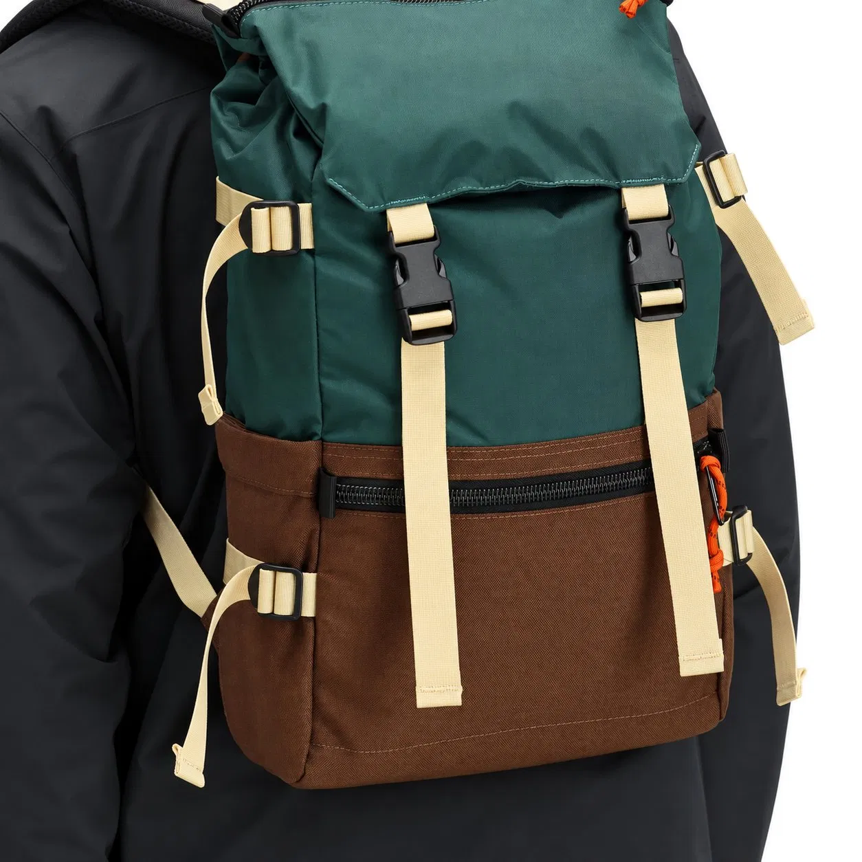 Custom Recycled Nylon Daypack Backpack with Flap Top and Padded Laptop Sleeve