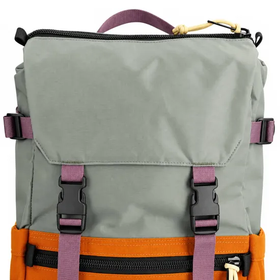 Custom Recycled Nylon Daypack Backpack with Flap Top and Padded Laptop Sleeve