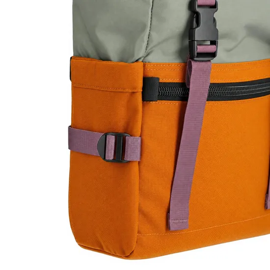 Custom Recycled Nylon Daypack Backpack with Flap Top and Padded Laptop Sleeve
