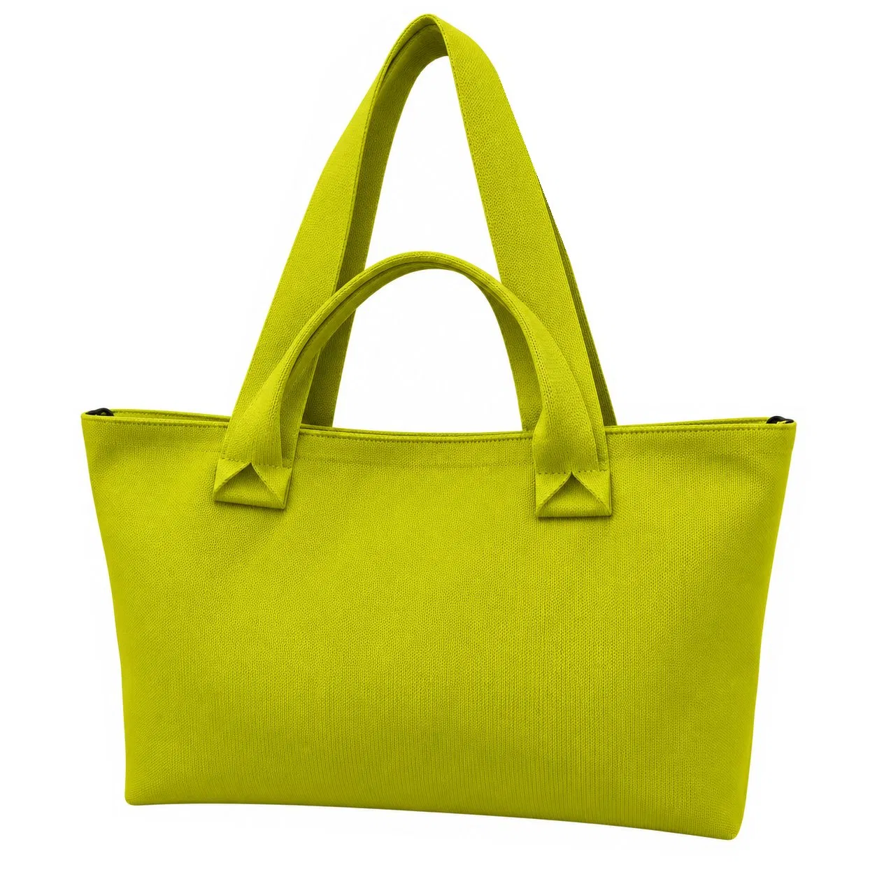 Custom Knitted Tote Bag with Zipper and Adjustable Shoulder Strap for Daily Shopping