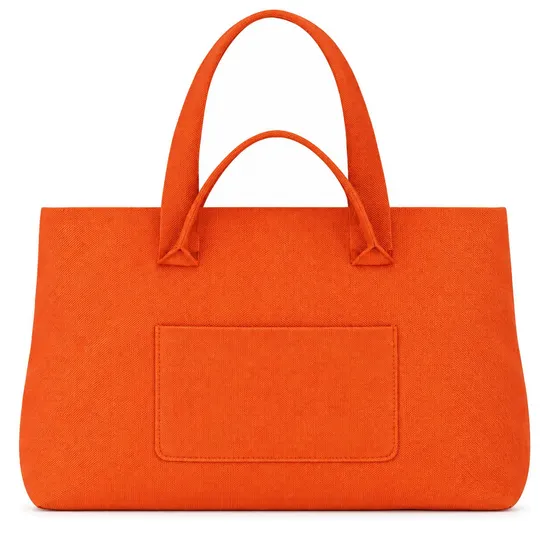 Custom Logo Soft Knitted Tote Bag for Women with Front Zipper Pocket