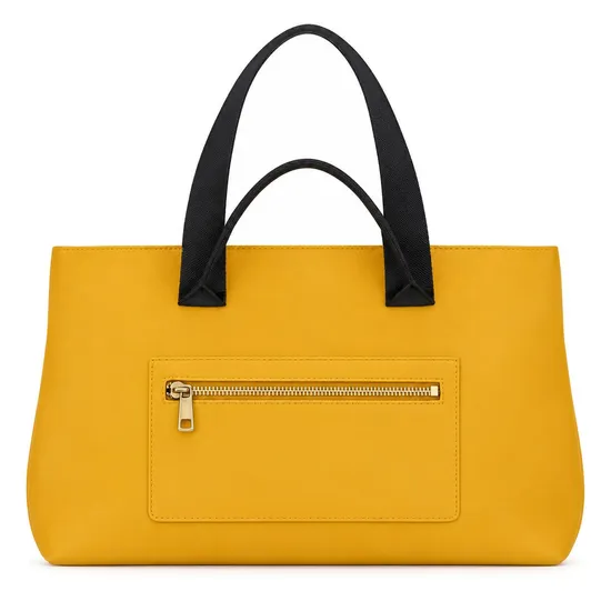 Custom Logo Soft Knitted Tote Bag for Women with Front Zipper Pocket