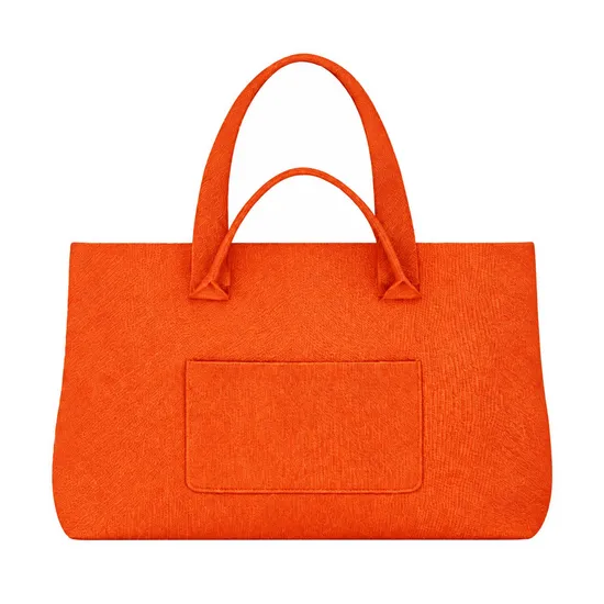 Custom Logo Women Knitted Tote Bag with External Pockets for Daily Commute