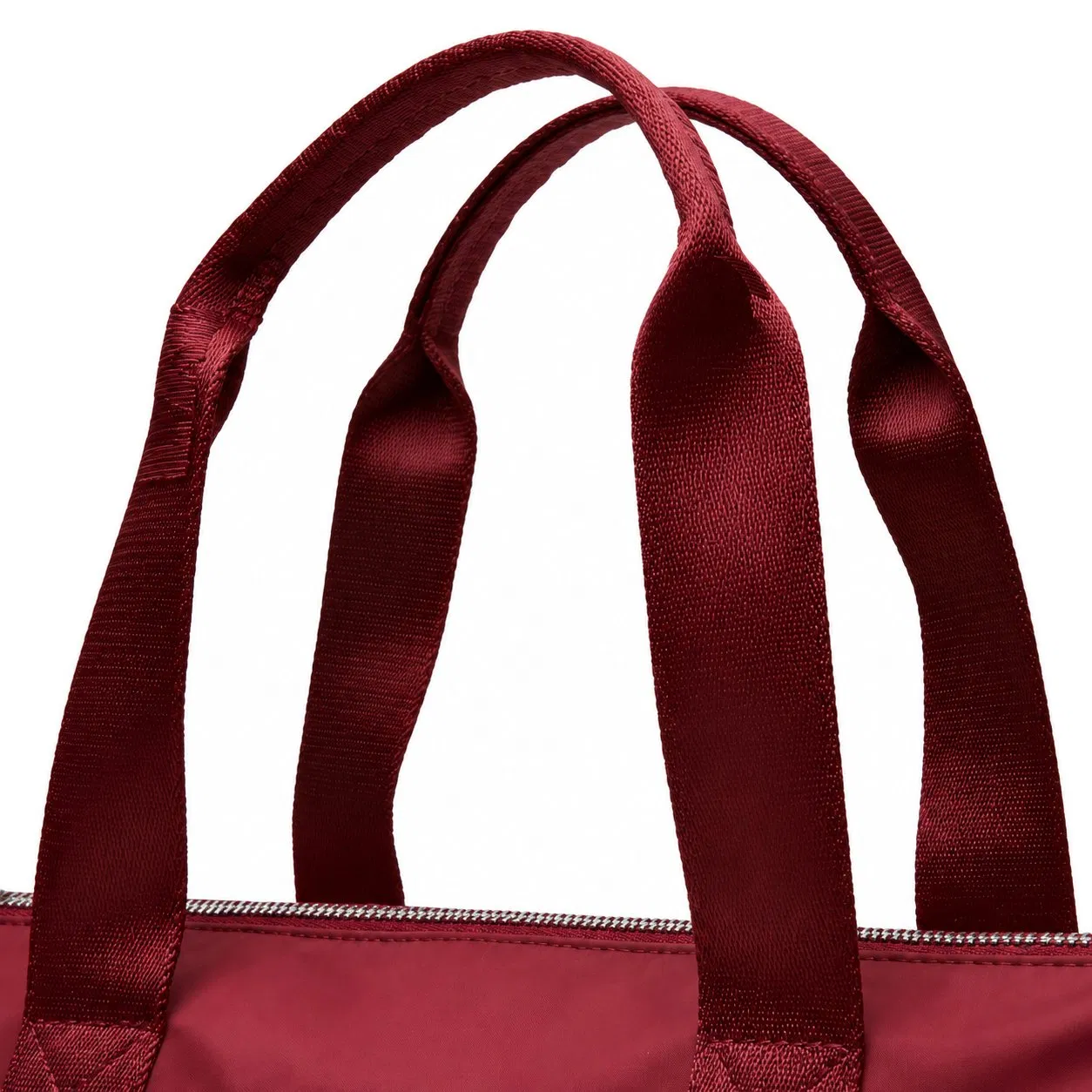 Lightweight Waterproof Nylon Tote Bag for Women with Zipper and Shoulder Straps