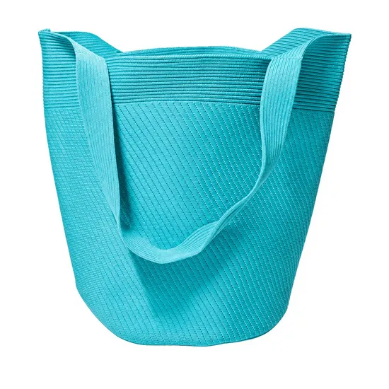 Custom Summer Knitted Tote Shoulder Bag with Open Closure for Women