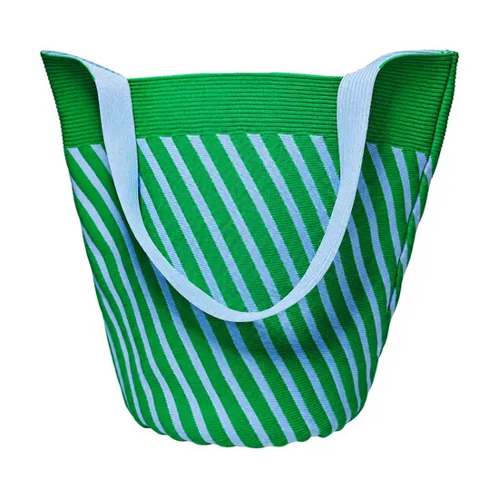 Custom Summer Knitted Tote Shoulder Bag with Open Closure for Women