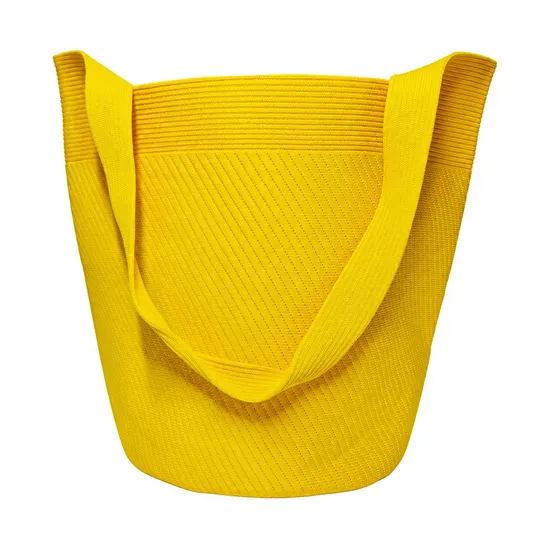 Custom Summer Knitted Tote Shoulder Bag with Open Closure for Women