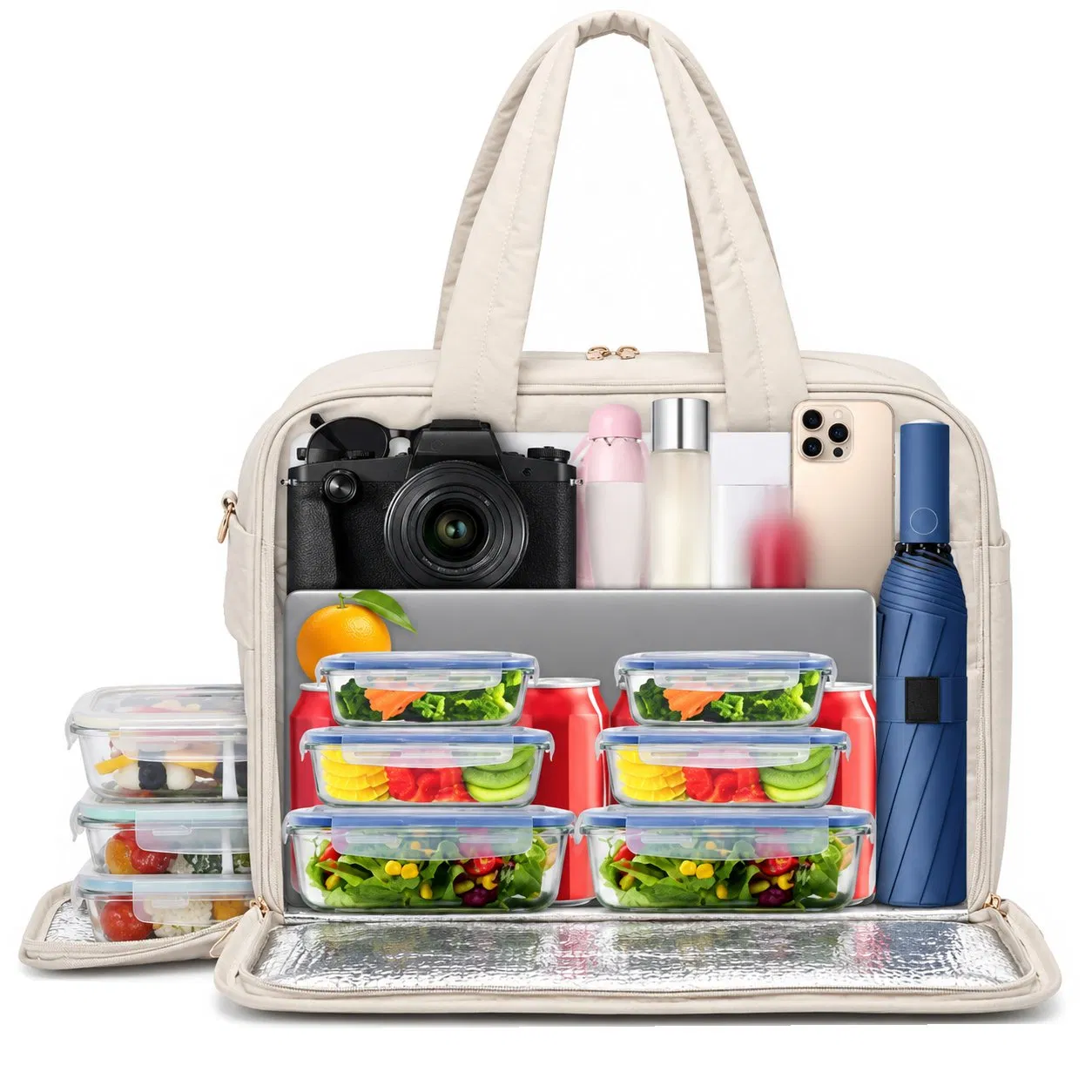 Custom Reusable Nylon Insulated Cooler Bag for Outdoor Picnic and Lunch