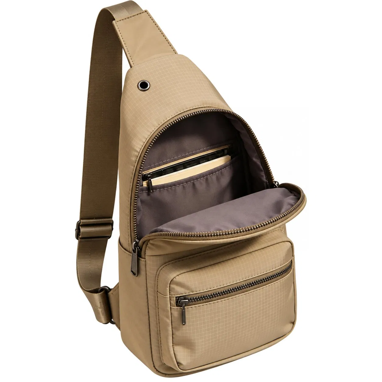 Custom Nylon Tactical Crossbody Shoulder Bag with USB Charging Port and Adjustable Strap