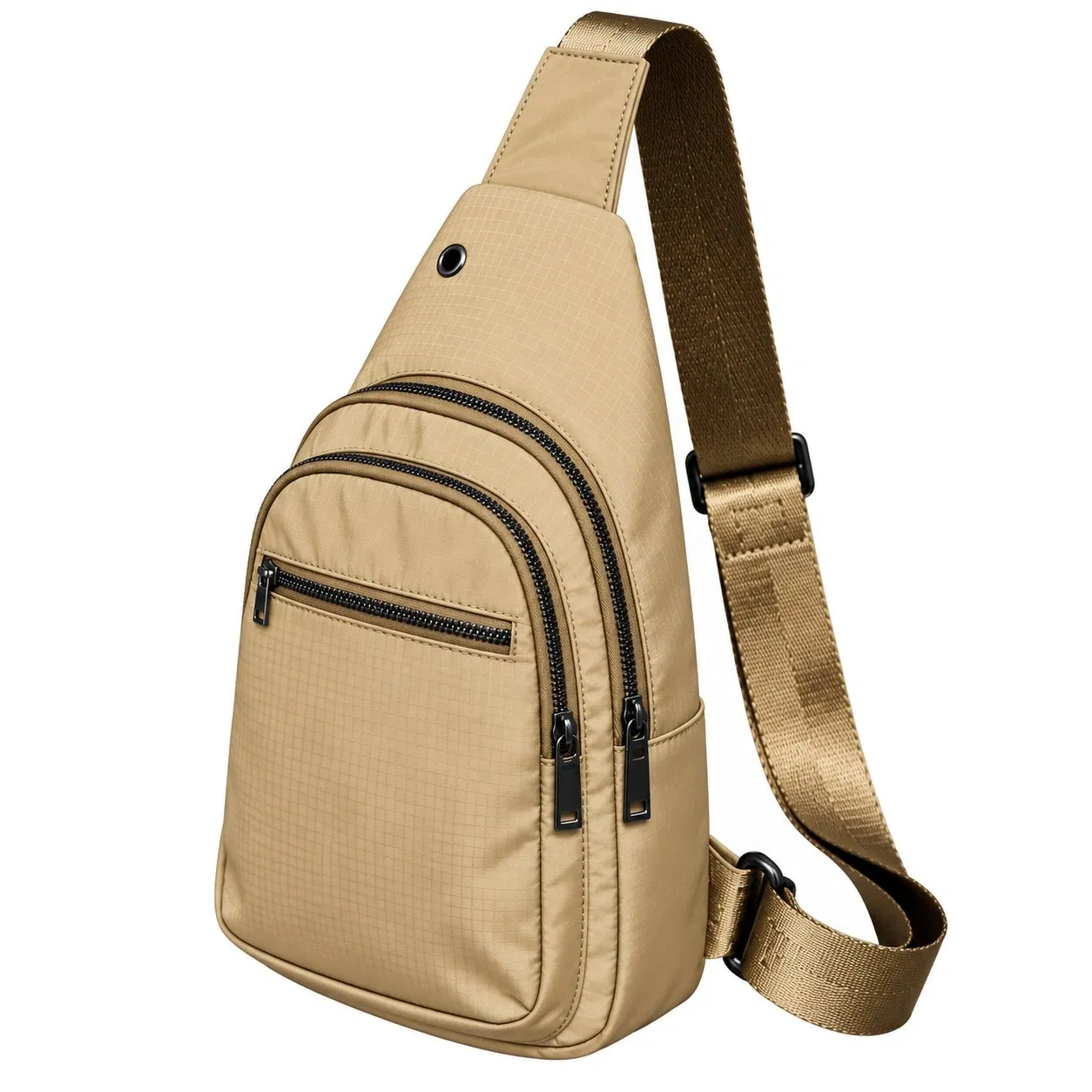 Custom Nylon Tactical Crossbody Shoulder Bag with USB Charging Port and Adjustable Strap