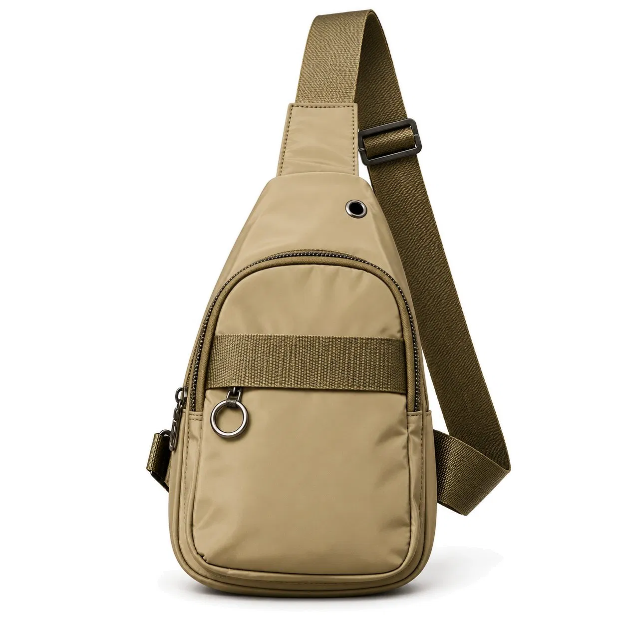 Custom Canvas Crossbody Shoulder Bag with Zipper Closure and Adjustable Strap for Daily Travel