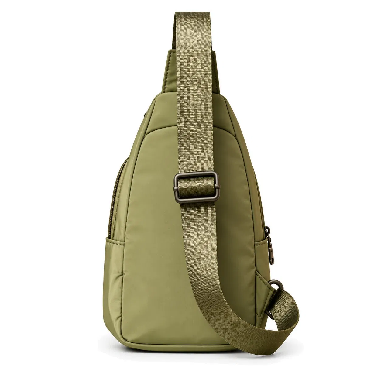 Custom Canvas Crossbody Shoulder Bag with Zipper Closure and Adjustable Strap for Daily Travel