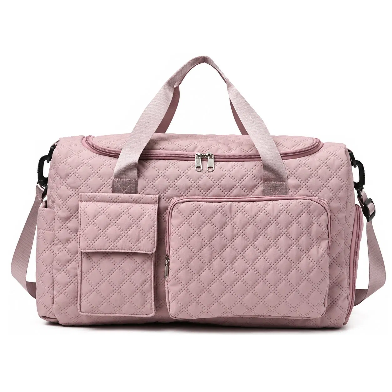 Custom Nylon Polyester Travel Duffle Bag with Zipper Closure for Gym and Weekend Trips