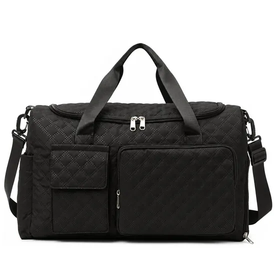 Custom Nylon Polyester Travel Duffle Bag with Zipper Closure for Gym and Weekend Trips