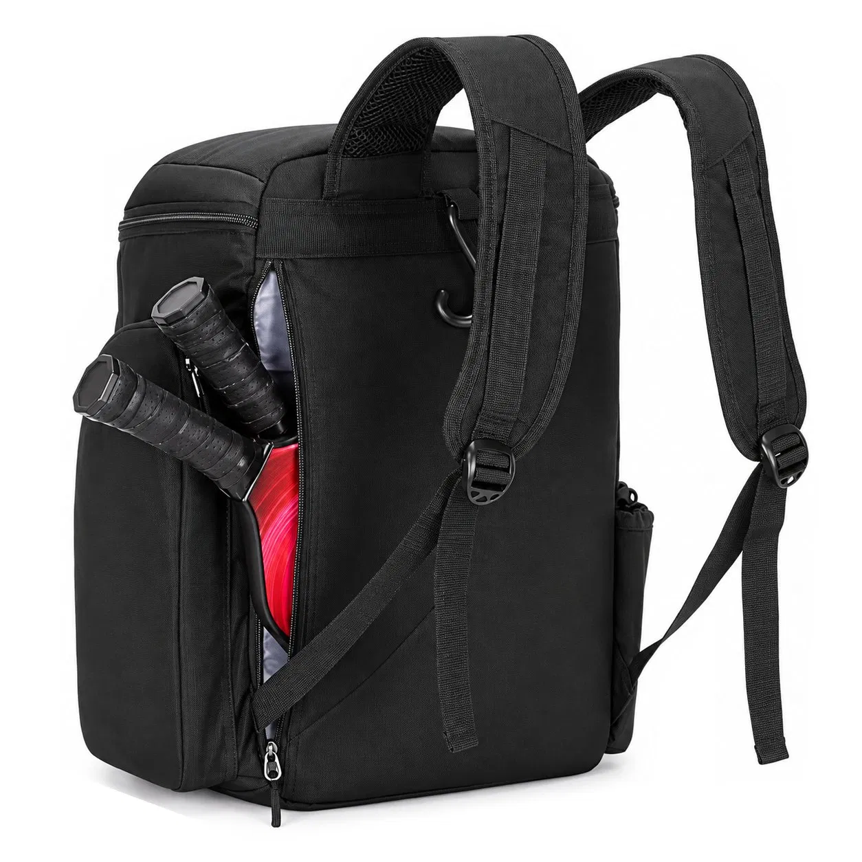 Custom Water Resistant Pickleball Paddle Backpack for Four Rackets with Fence Hook