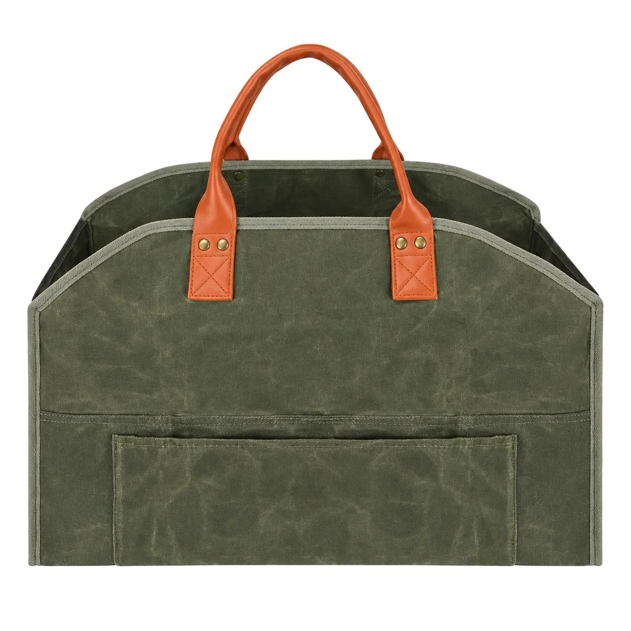 Large Capacity Waxed Canvas Firewood Carrier Bag Foldable Log Holder Garden Tote