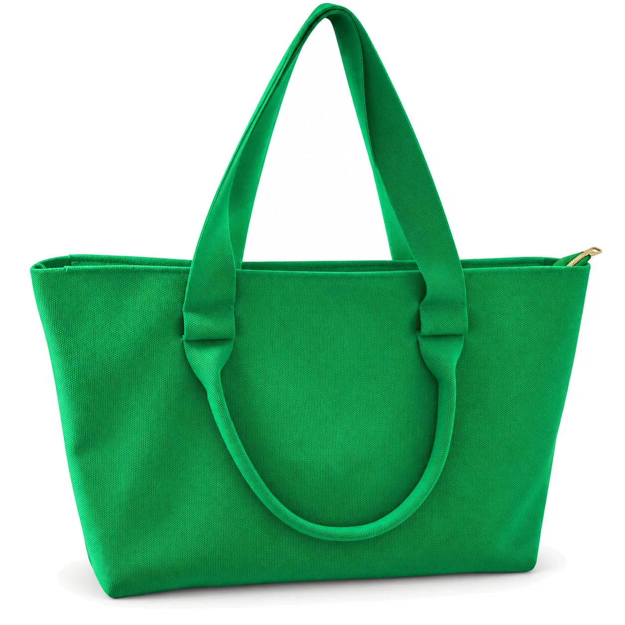 Custom Logo Knit Tote Bag with Zipper Closure Polyester Lining for Women Shopping Travel