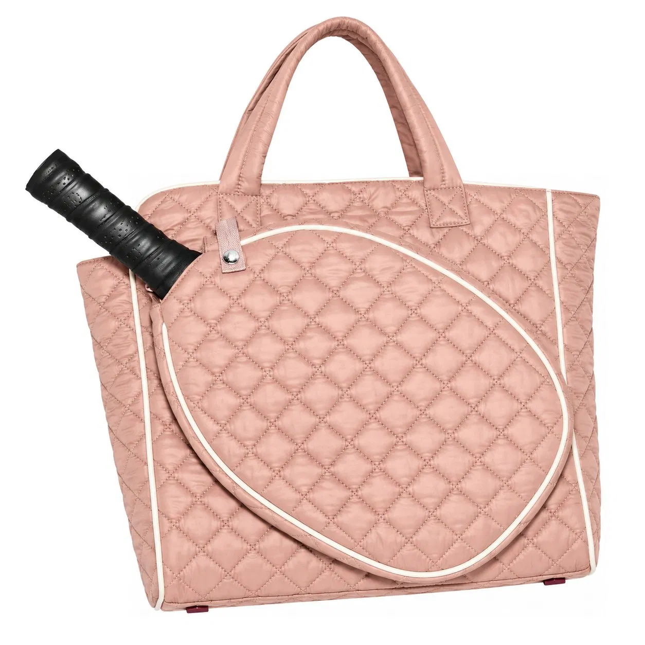 Waterproof Quilted Pickleball Tennis Racket Tote Bag for Women with Removable Shoulder Strap
