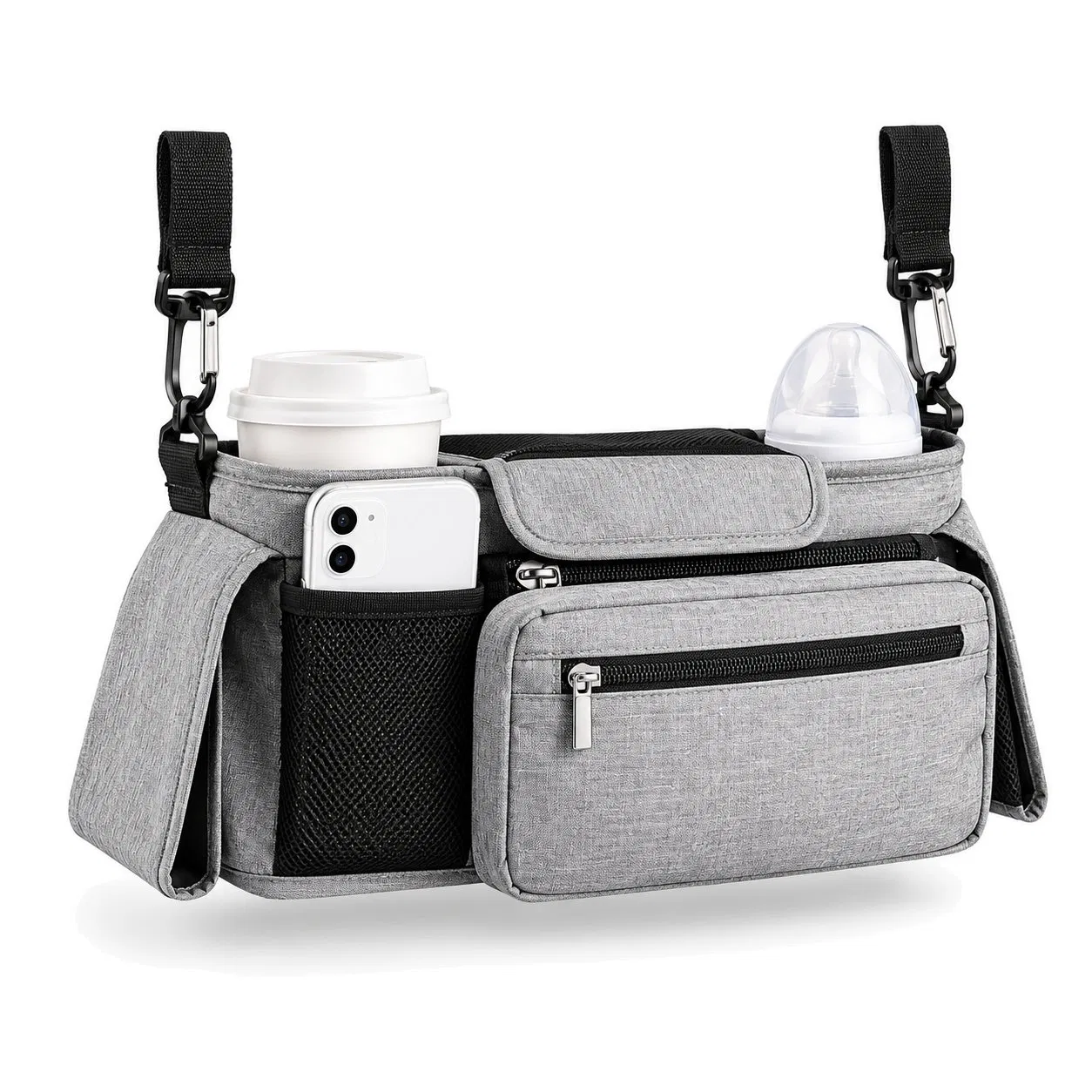 Custom Stroller Organizer Diaper Caddy Bag with Multiple Pockets Insulated Compartment
