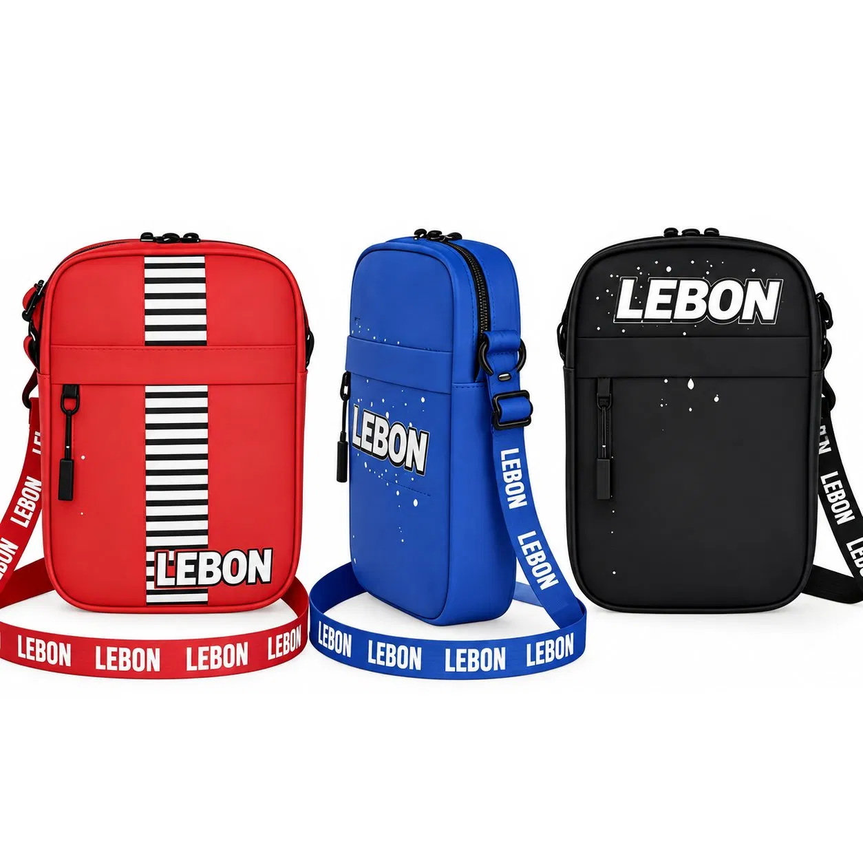 Unisex Nylon Waterproof Striped Lightweight Zipper Crossbody Messenger Bag