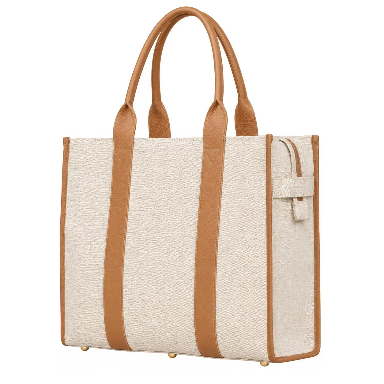 Custom Logo Canvas Zipper Tote Bag with Letter Decoration for Women
