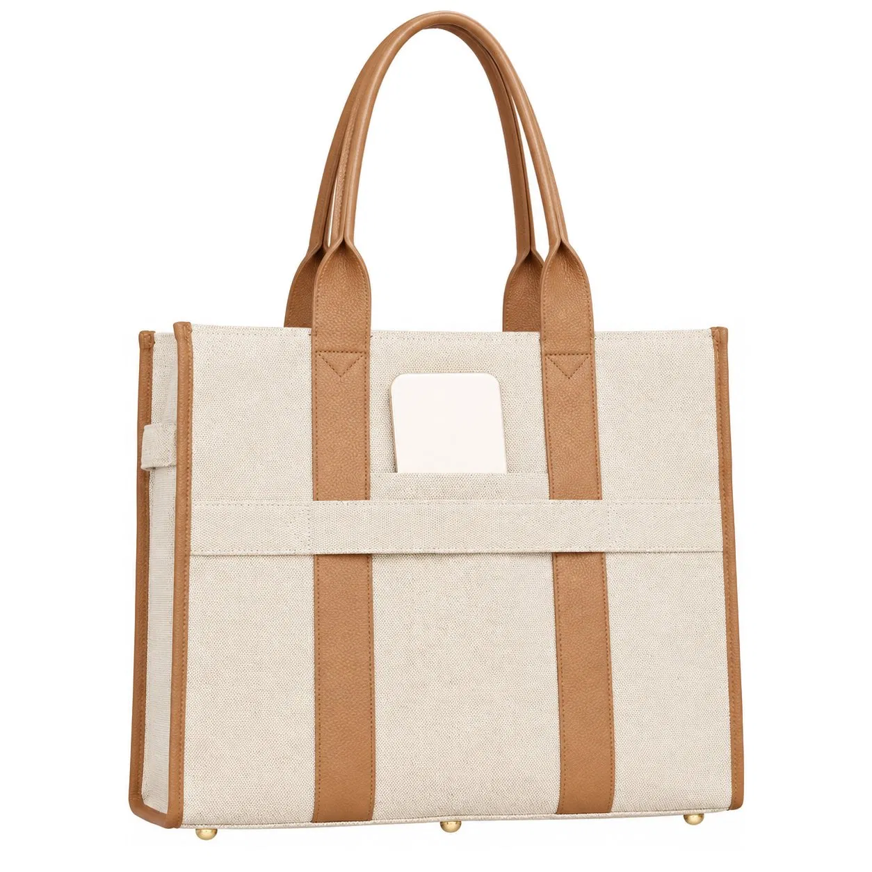 Custom Logo Canvas Zipper Tote Bag with Letter Decoration for Women
