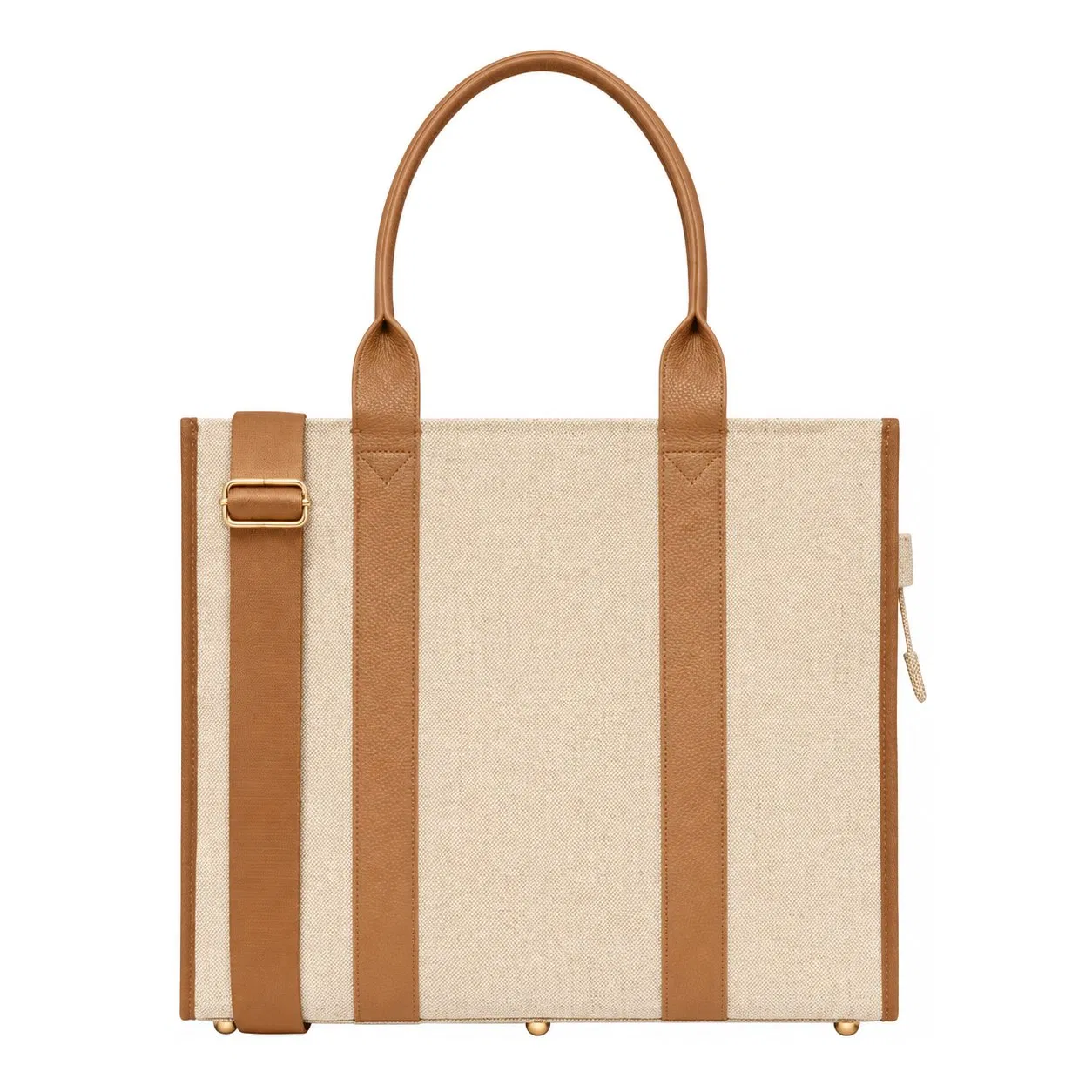 Custom Logo Canvas Zipper Tote Bag with Letter Decoration for Women