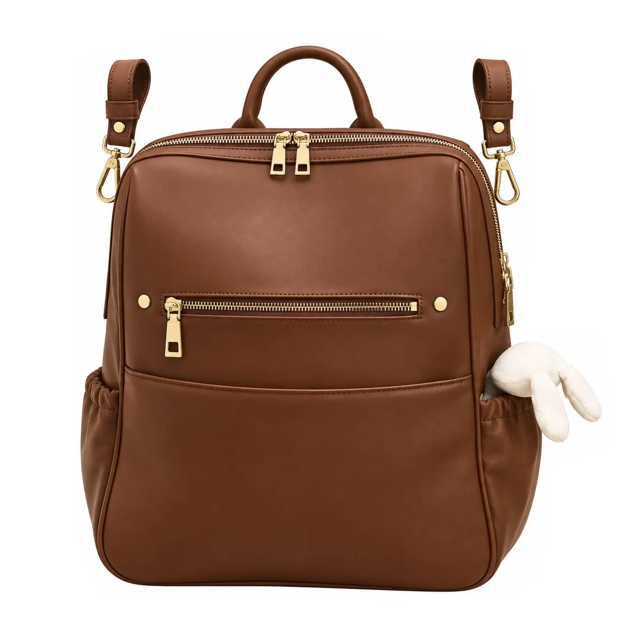 Custom Microfiber Vegan Leather Diaper Backpack with Insulated Pockets and Changing Mat