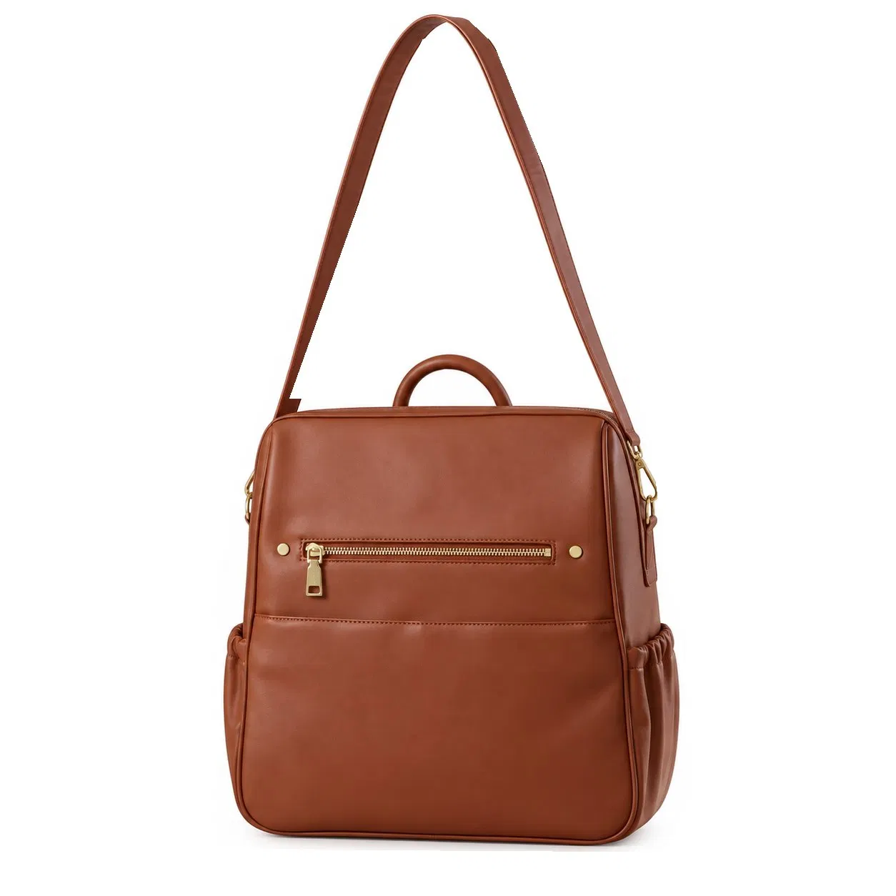 Custom Microfiber Vegan Leather Diaper Backpack with Insulated Pockets and Changing Mat
