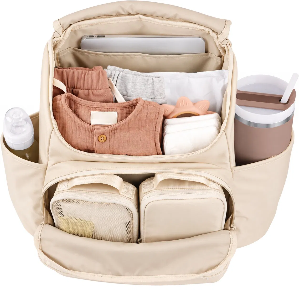 Custom Lightweight Nylon Diaper Backpack with Insulated Pockets