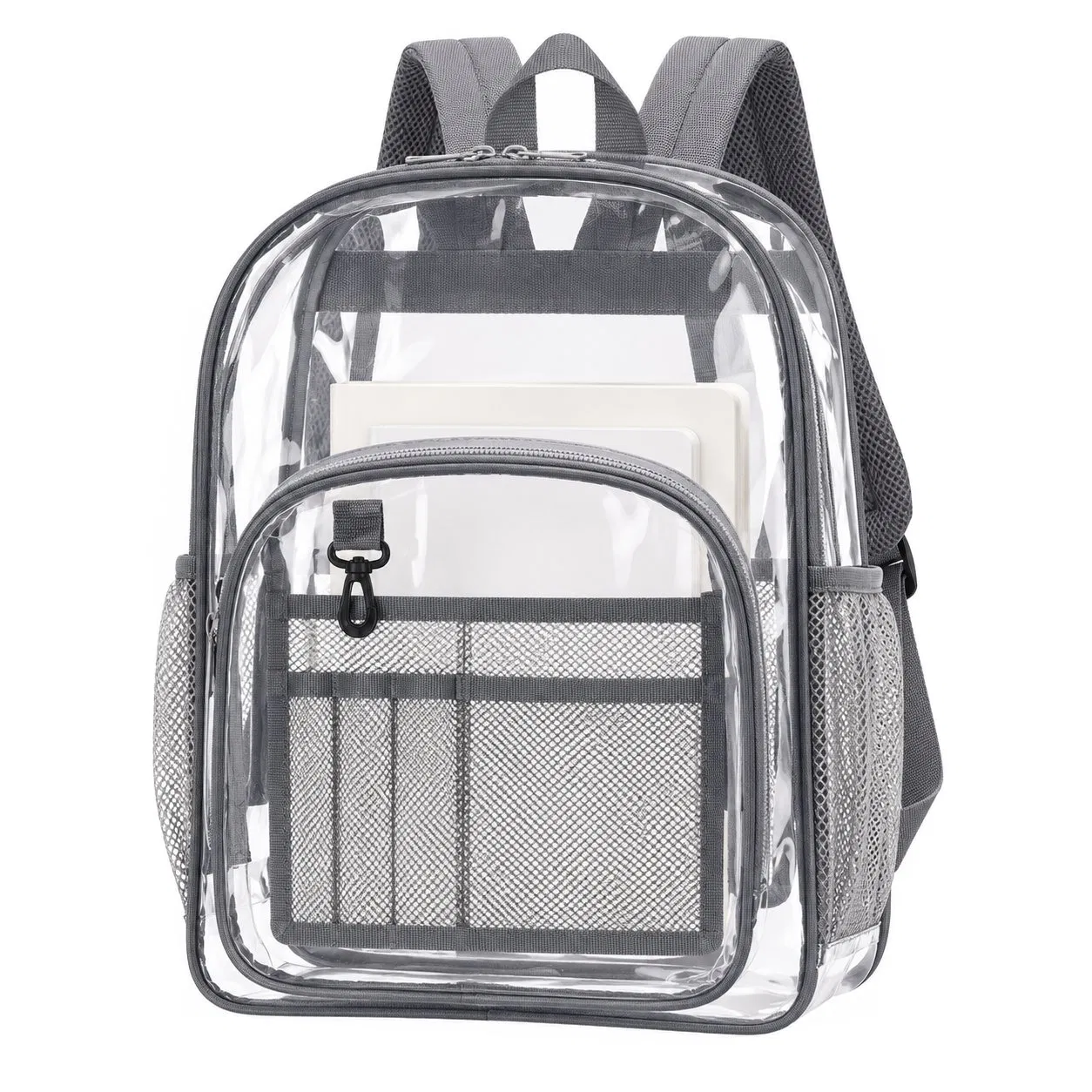 Heavy Duty Clear PVC Backpack with Interior Compartment for College Students