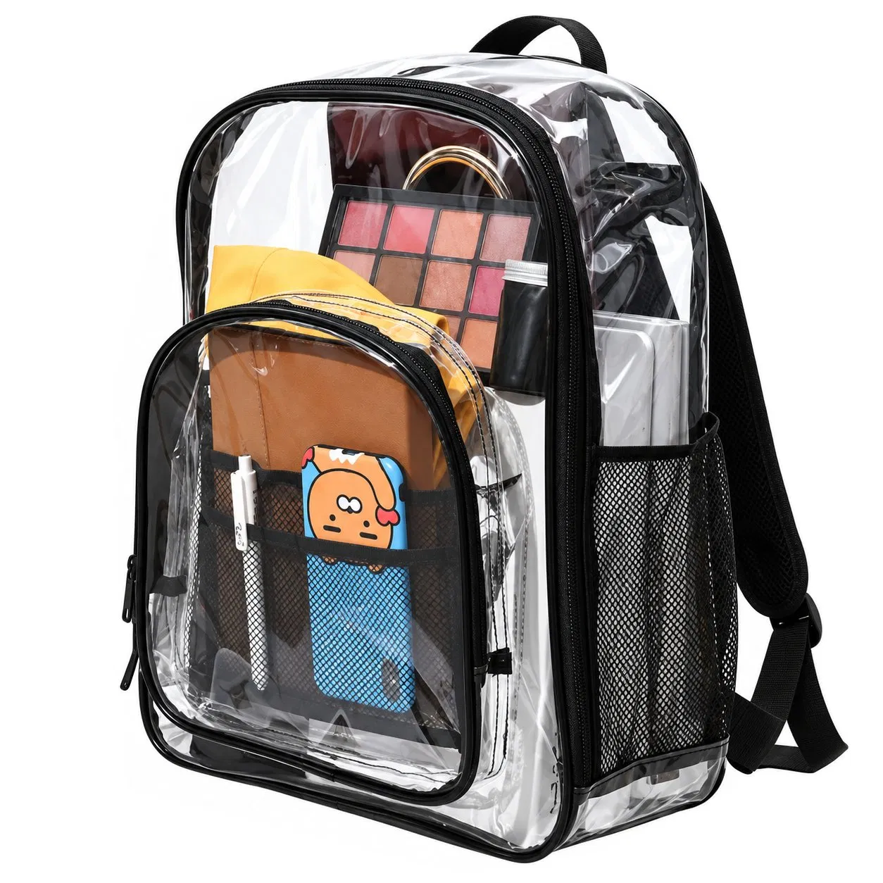 Heavy Duty Clear PVC Backpack with Interior Compartment for College Students