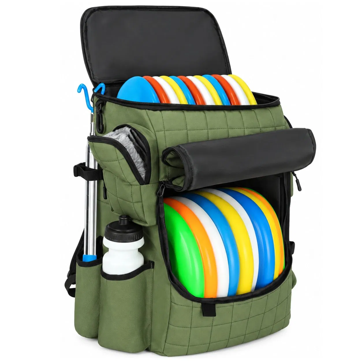 Custom Logo Lightweight Polyester Disc Golf Backpack with Cup Holder