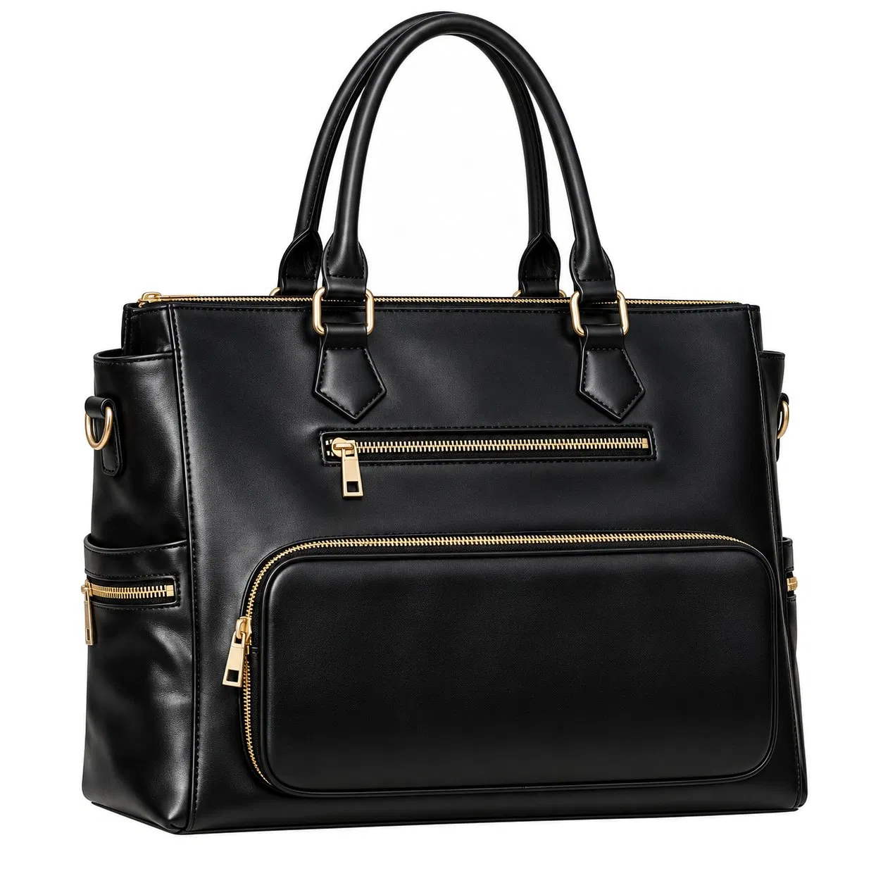 Fashionable PU Insulated Lunch Tote Bag for Office and Picnic