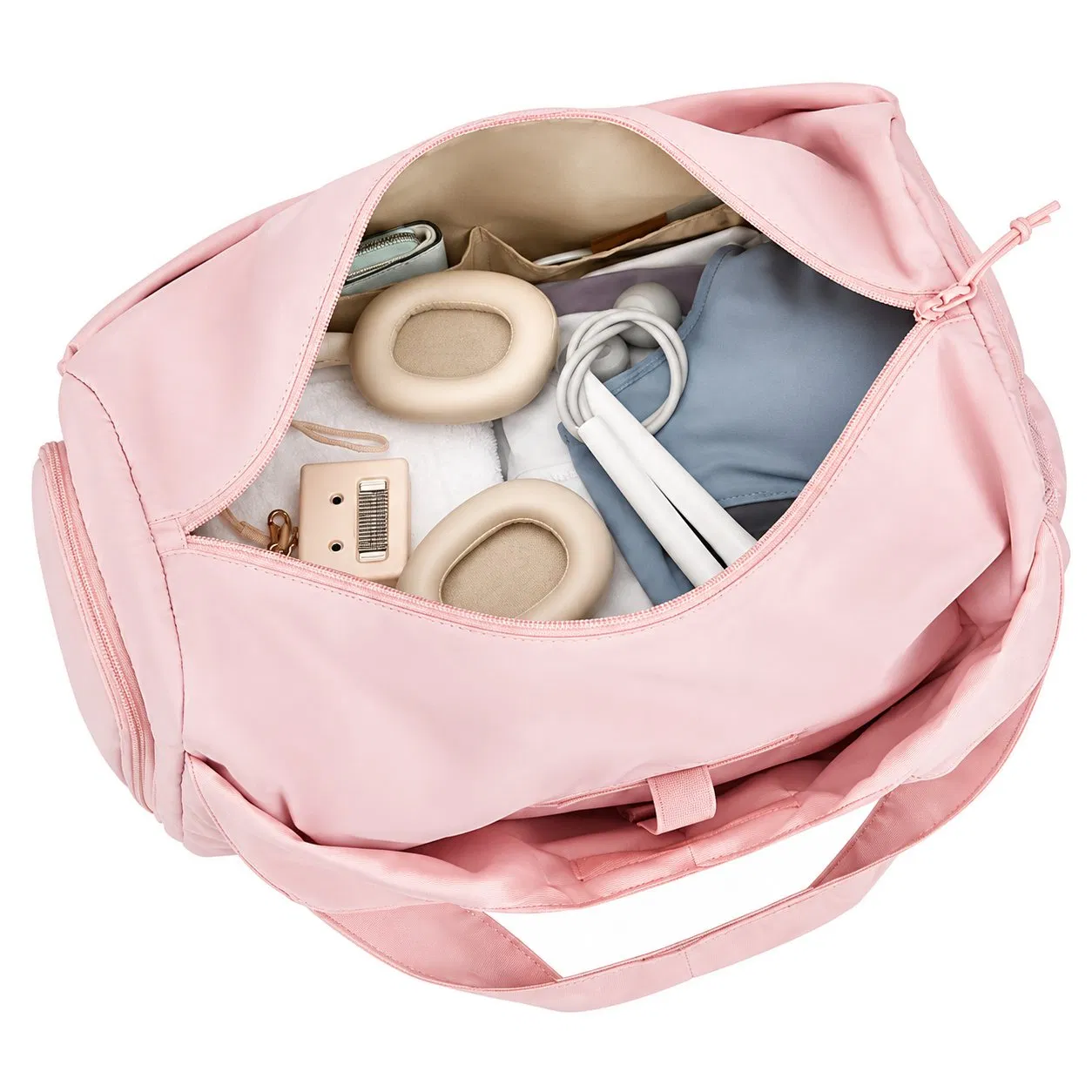 Unisex Waterproof Travel Duffel Gym Bag with Shoe Compartment Bottle Holder and Yoga Mat Strap
