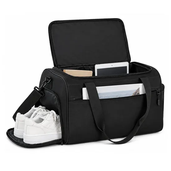 Large Capacity Travel Gym Duffle Tote Bag with Shoe Compartment and Adjustable Straps