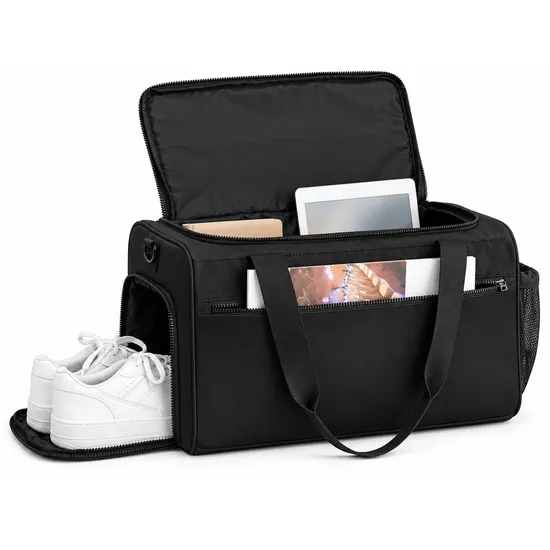 Large Capacity Travel Gym Duffle Tote Bag with Shoe Compartment and Adjustable Straps