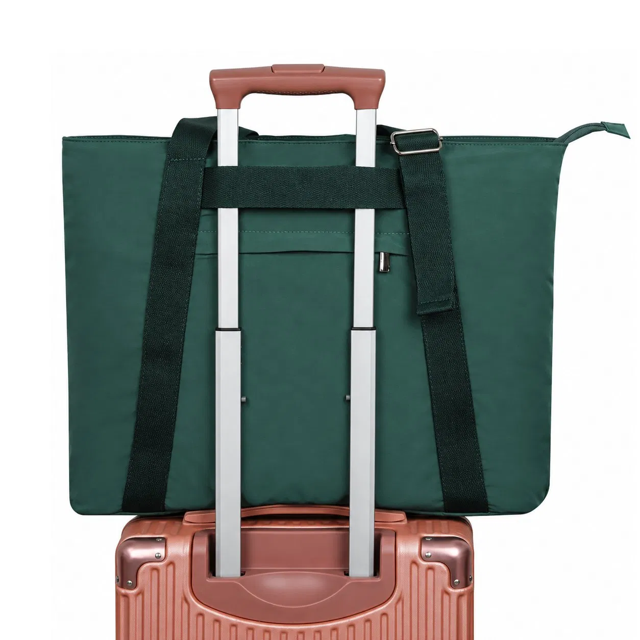 Large Capacity Womens Tote Bag with Zipper Closure and Adjustable Straps