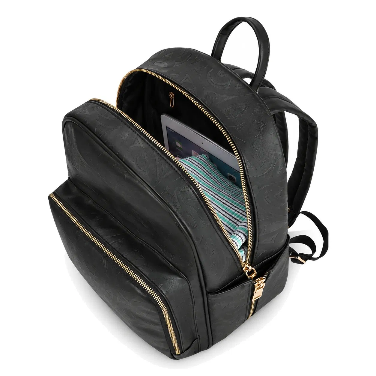Custom Multi Pocket PU Diaper Backpack with Adjustable Straps for Travel