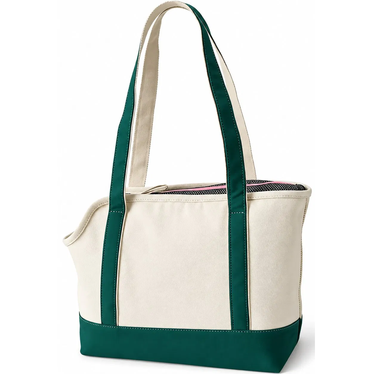 Custom Canvas Pet Tote Carrier with Adjustable Straps and Breathable Design