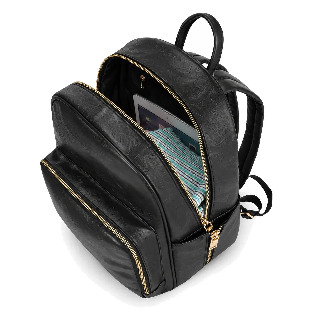 Custom PU Leather Diaper Backpack Waterproof Multi Pocket Baby Mommy Nappy Bag