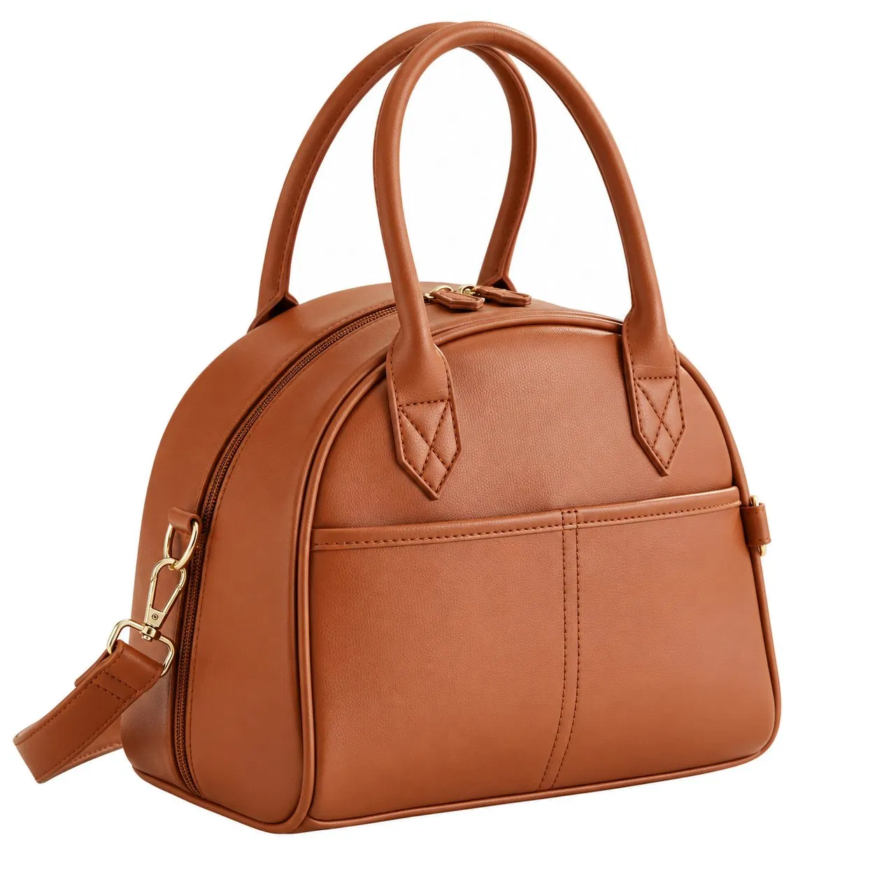 Portable PU Leather Insulated Lunch Cooler Tote Bag with PEVA Lining for Picnic