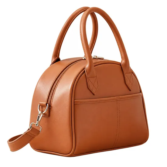 Portable PU Leather Insulated Lunch Cooler Tote Bag with PEVA Lining for Picnic