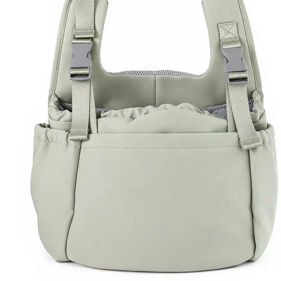 Lightweight Nylon Pet Crossbody Carrier Bag with Adjustable Mesh Opening and Padded Strap