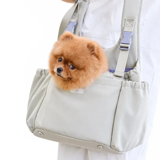 Lightweight Nylon Pet Crossbody Carrier Bag with Adjustable Mesh Opening and Padded Strap